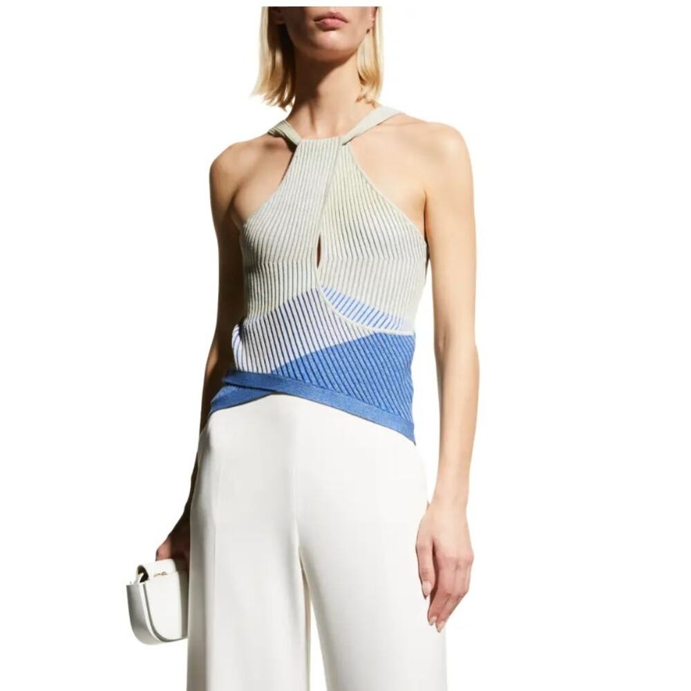 NEW! Simkhai 'Marla' Twisted Ribbed Space-Dyed Tank in COBALT SPACE DYE (S)